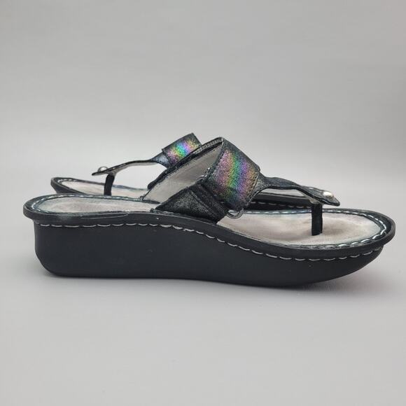 Alegria Thong Comfort Sandals Size 36 US 6.5 Irredescent Rainbow Metallic - Picture 3 of 10